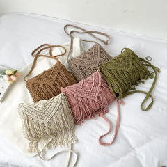 Summer Tassel Shoulder Bag Women Crossbody Purse Travel Messenger Handbag