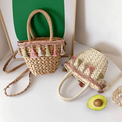 Summer Tassels Straw Shoulder Women's Bag Weaving Female Handbags