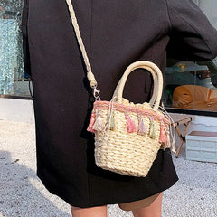 Summer Tassels Straw Shoulder Women's Bag Weaving Female Handbags
