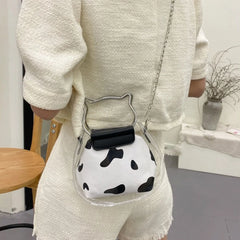 Summer Transparent Jelly Bag Women's Cow Pattern Shoulder Bags