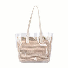 Summer Straw Beach Bag Vintage Woven Shoulder Bag Rattan Tote Bag