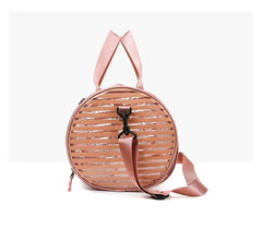 Summer Transparent Travel Bags Stripe Handbag PVC Jelly Separation Sports Bag