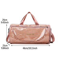 Summer Transparent Travel Bags Stripe Handbag PVC Jelly Separation Sports Bag