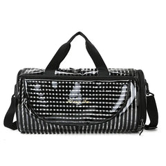 Summer Transparent Travel Bags Stripe Handbag PVC Jelly Separation Sports Bag