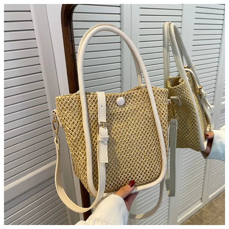 Summer Travel Woven Shoulder Bag Women's Straw Messenger Bags