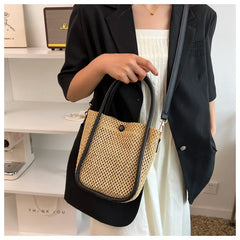 Summer Travel Woven Shoulder Bag Women's Straw Messenger Bags