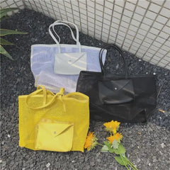 Women Mesh Beach Bag Large Capacity Eco Shopping Tote
