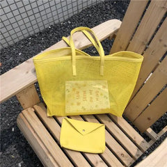 Women Mesh Beach Bag Large Capacity Eco Shopping Tote