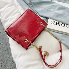 Summer Chain Female Handbags Large Capacity Pu Leather Ladies Tote Bag