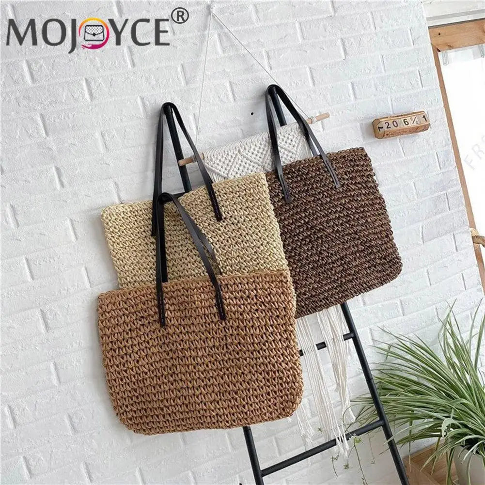 Summer Straw Rattan Beach Bag Large Capacity Handbags Totes Clutch