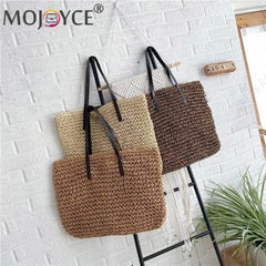 Summer Straw Rattan Beach Bag Large Capacity Handbags Totes Clutch