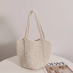 Summer Vintage Crochet Handbag Beach Holiday Tote