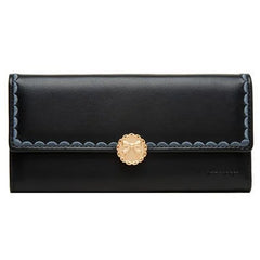 Summer Wallet Women's Long PU Soft Face Buckle with Wrap Clip