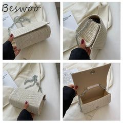 Straw Weave Crossbody Bag for Women Small Purses Handbags