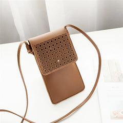 Summer Woman Hollow Out Phone Bag Ladies Flap Touch Screen Phone Shoulder Bag