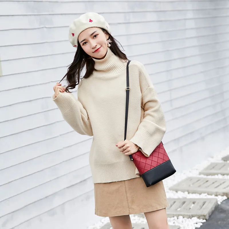 Small PU Leather Crossbody Bag for Girls
