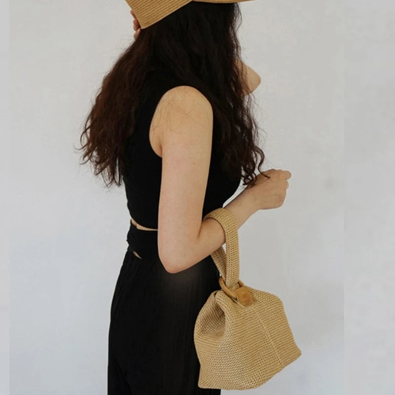 Women Straw Beach Bag Rattan Handbag Summer Tote Bag