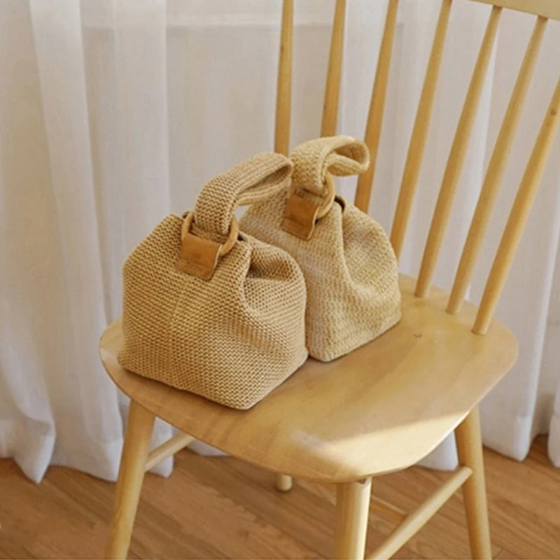 Summer Straw Handbag for Women Beach Rattan Bag