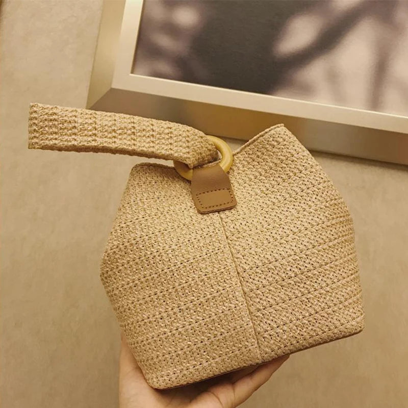 Summer Straw Handbag for Women Beach Rattan Bag
