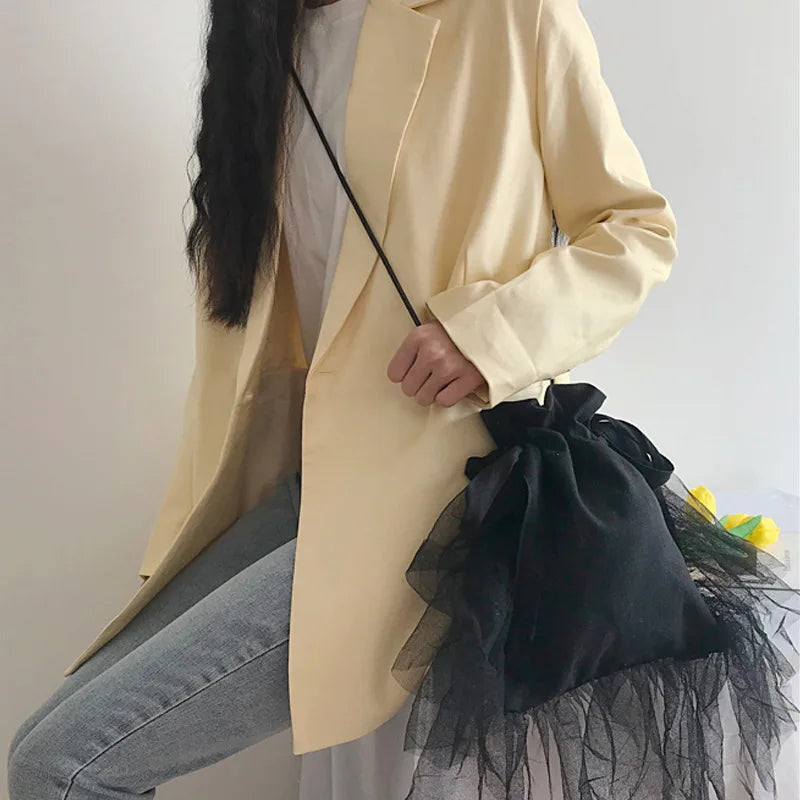 Summer Mesh Tote Bag Hollow Design Foldable Shopping Beach Bucket Bag
