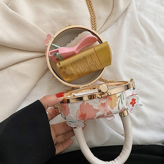 Summer Women Round Crossbody Bag Lace Flower Clutch