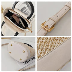 Summer Women Straw Bags Small Beach Handbag Chain Crossbody Bag