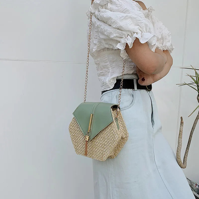Summer Women Straw Handbags Beach Bohemia Small Messenger Bag