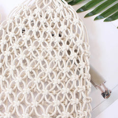 Boho Hollow Out Straw Beach Bag Macrame Tote