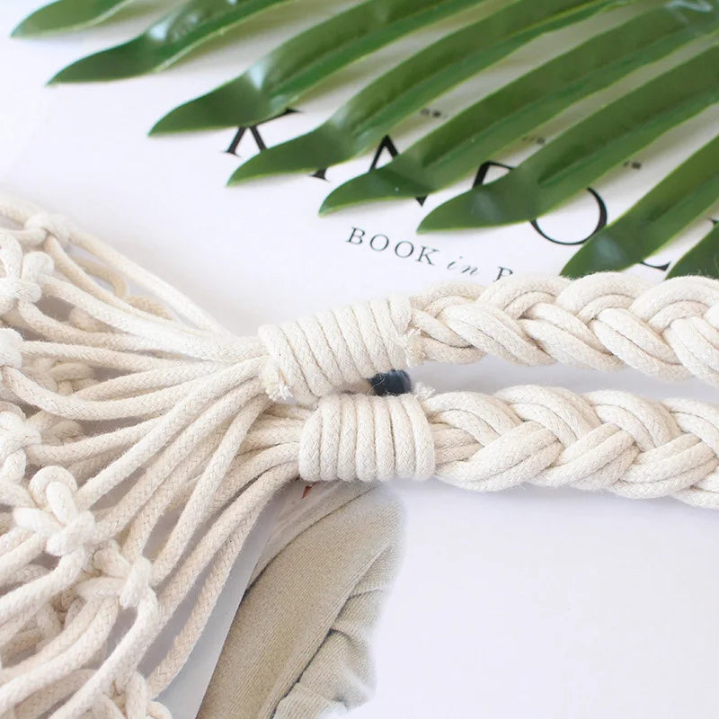 Boho Hollow Out Straw Beach Bag Macrame Tote