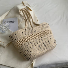 Summer Woven Straw Handbag Women Large Capacity Tote Shopping Handle Bags