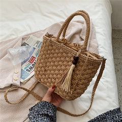 Straw Handbag Women Beach Bag Large Capacity Tote Shopping Handle Bags