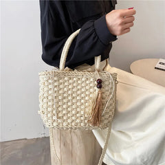 Straw Handbag Women Beach Bag Large Capacity Tote Shopping Handle Bags