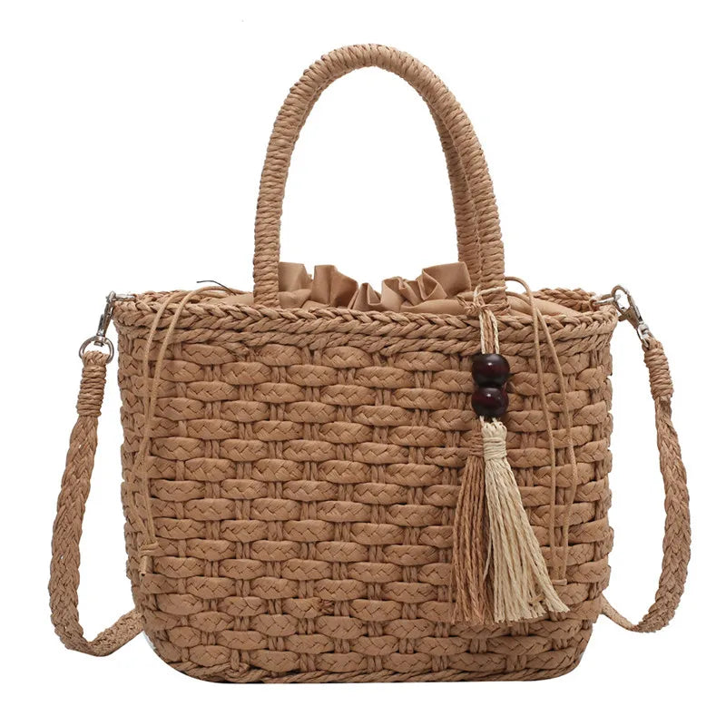 Straw Handbag Women Beach Bag Large Capacity Tote Shopping Handle Bags