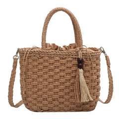 Straw Handbag Women Beach Bag Large Capacity Tote Shopping Handle Bags