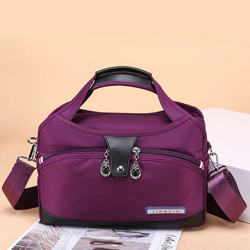 Summer canvas shoulder bag with large capacity