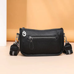 Summer Cowhide Leather Shoulder Bag Solid Crossbody Bag for Women