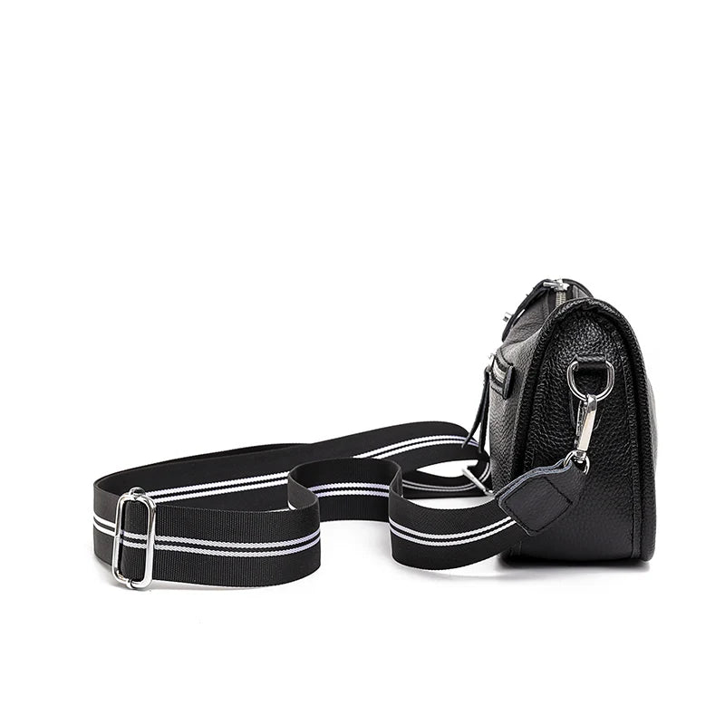 Summer Cowhide Leather Shoulder Bag Solid Crossbody Bag for Women