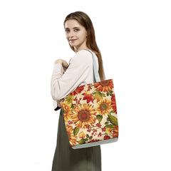 Sunflower Floral Printed Tote Bag Eco-Friendly Shopping Shoulder Bag