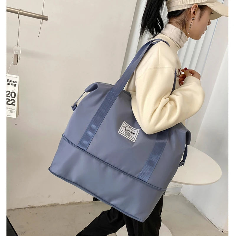 Large Capacity Folding Bag Travel Bags Tote Carry On Waterproof Duffel Set Women
