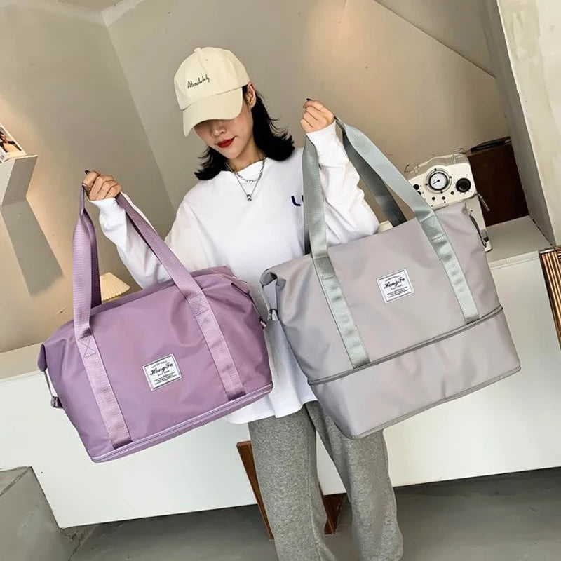 Large Capacity Folding Bag Travel Bags Tote Carry On Waterproof Duffel Set Women