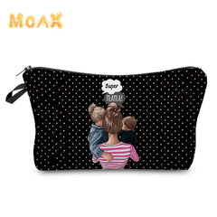Mama Print Cosmetic Bag Travel Organizer Makeup Bag Portable Clutches