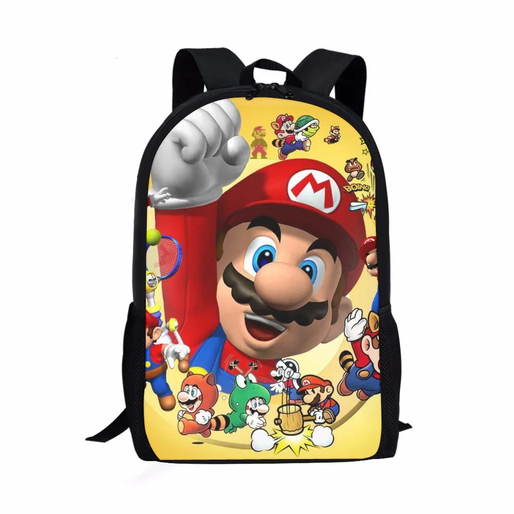 Super-Mario Pattern School Bags Daily Travel Backpack Kids Knapsack