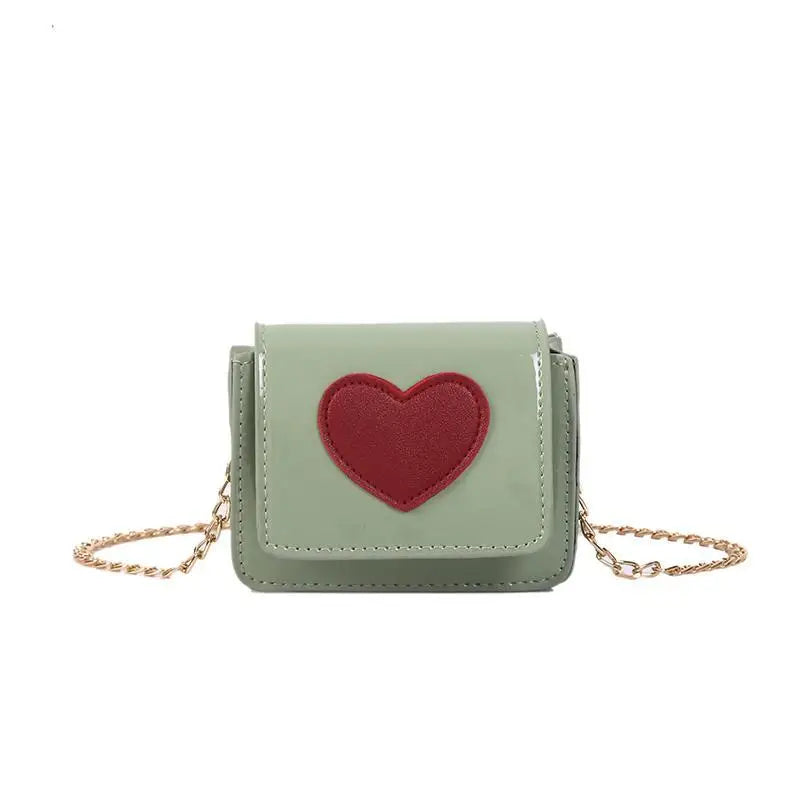 Heart Chain Crossbody Bag for Women Box Flap Clutch Purse