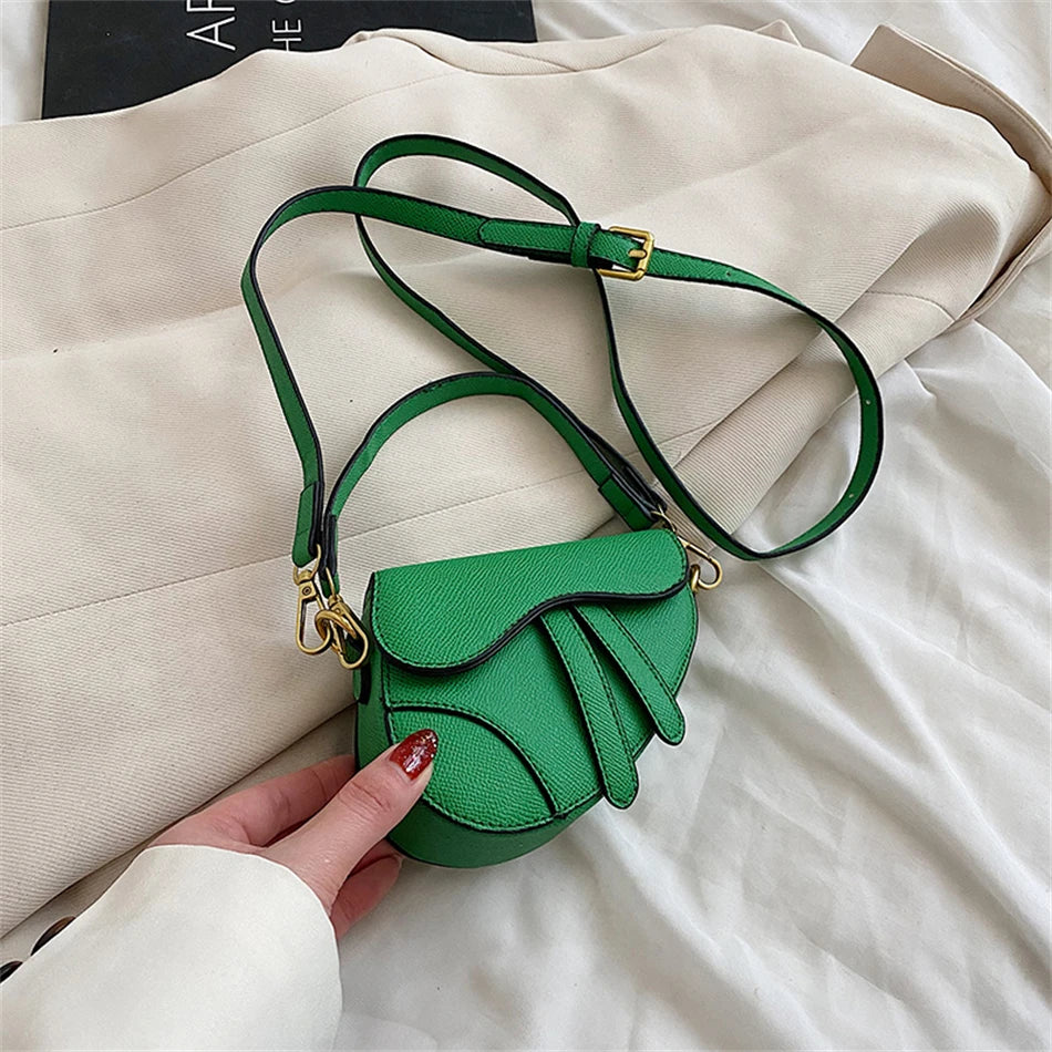 Mini Women's Lipstick Box Saddle Bag PU Leather Shoulder Crossbody Tassel Sac