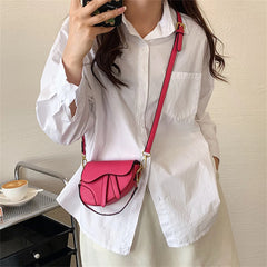 Mini Women's Lipstick Box Saddle Bag PU Leather Shoulder Crossbody Tassel Sac