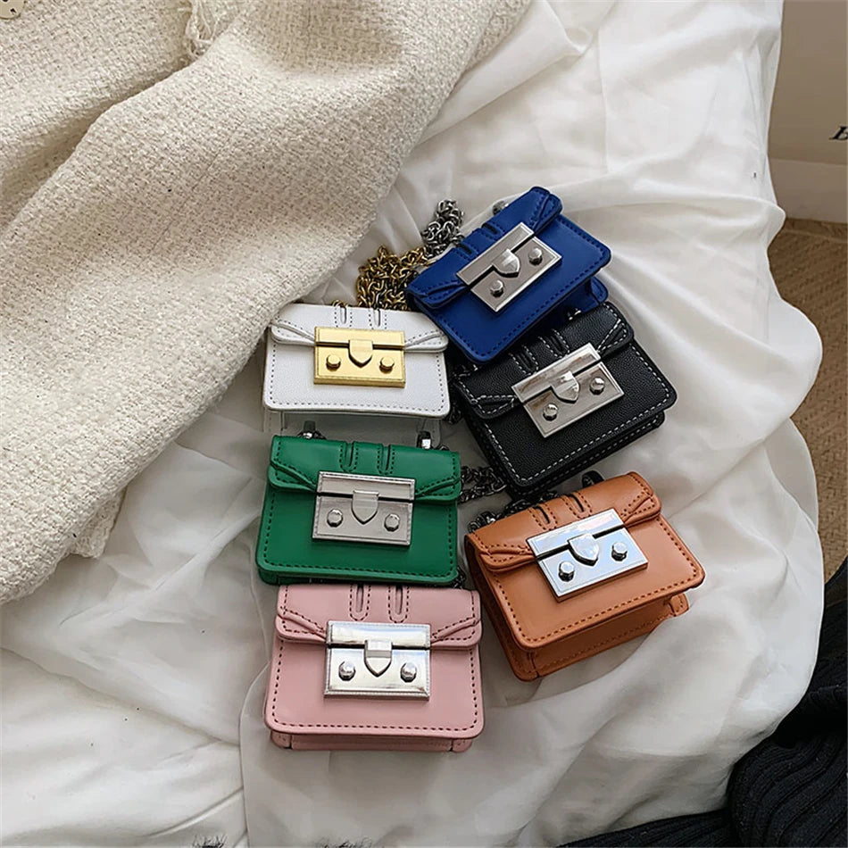 Mini Square Bag Lipstick Box PU Leather Shoulder Crossbody Bags for Women