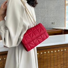 Quilted Small Flap PU Leather Crossbody Bag for Women
