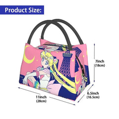 Sailors Moon Insulated Lunch Bags Tokyo City Lights Reusable Cooler