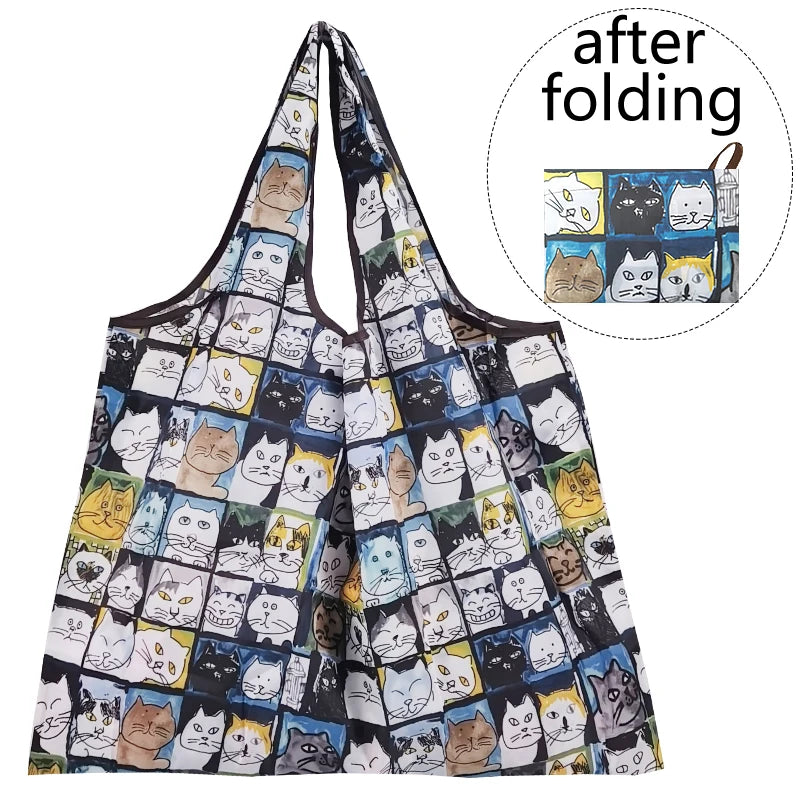 Reusable Nylon Eco Shopping Bag Vegetable Fruit Animal Flower Beach Cartoon Gift