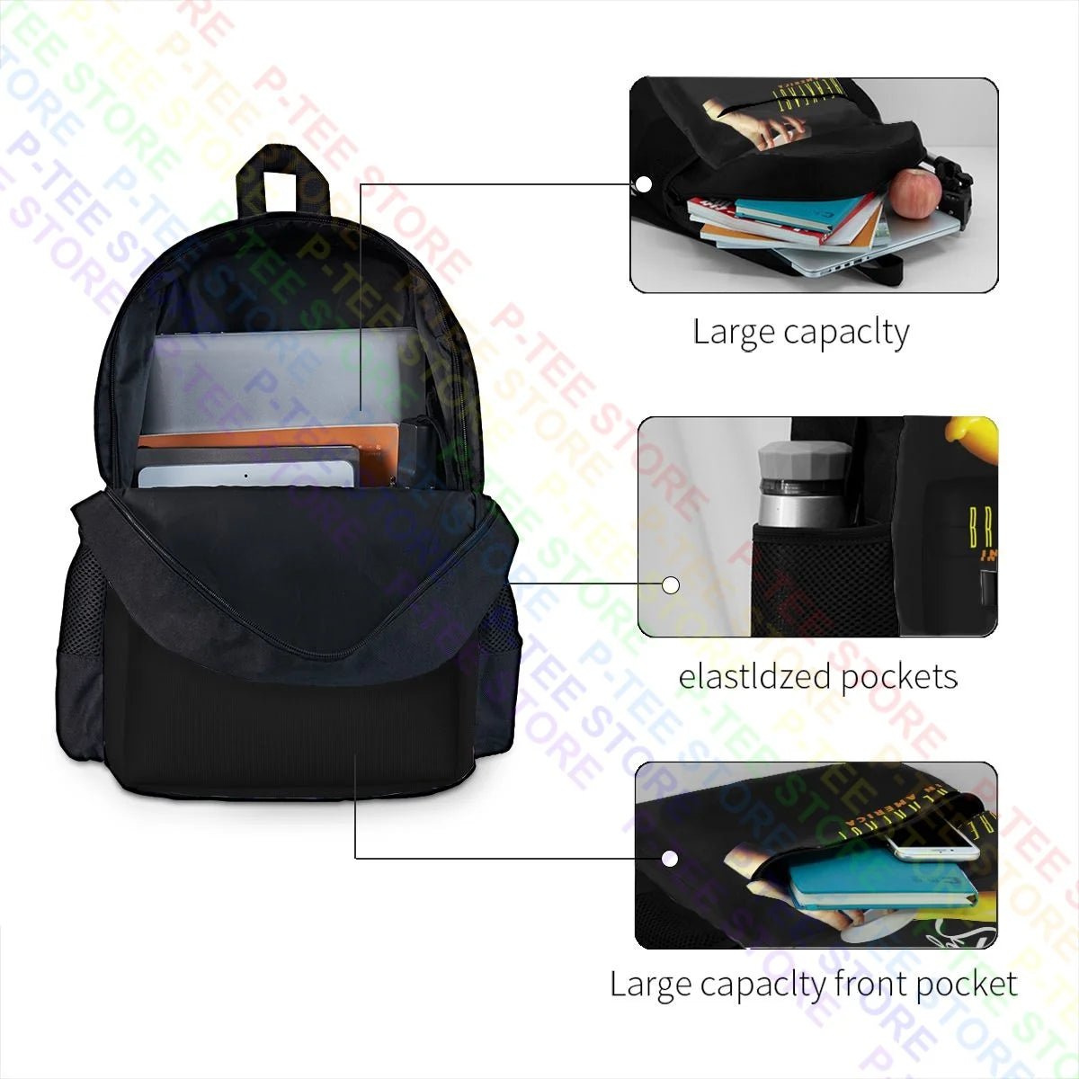 Supertramp Breakfast In America Rock Large Capacity Backpack School Art Print